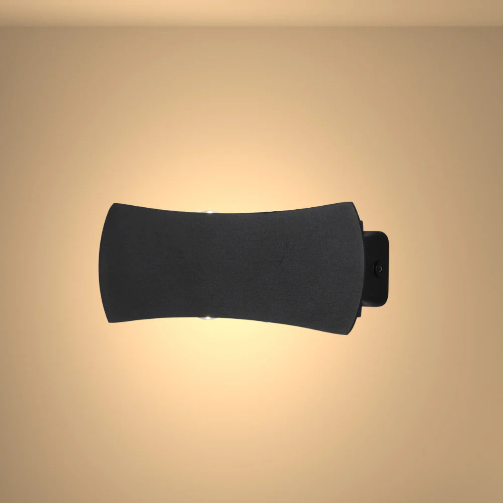 Black Up Down Outdoor Modern LED Wall Light 4000K - 6 Lamp.