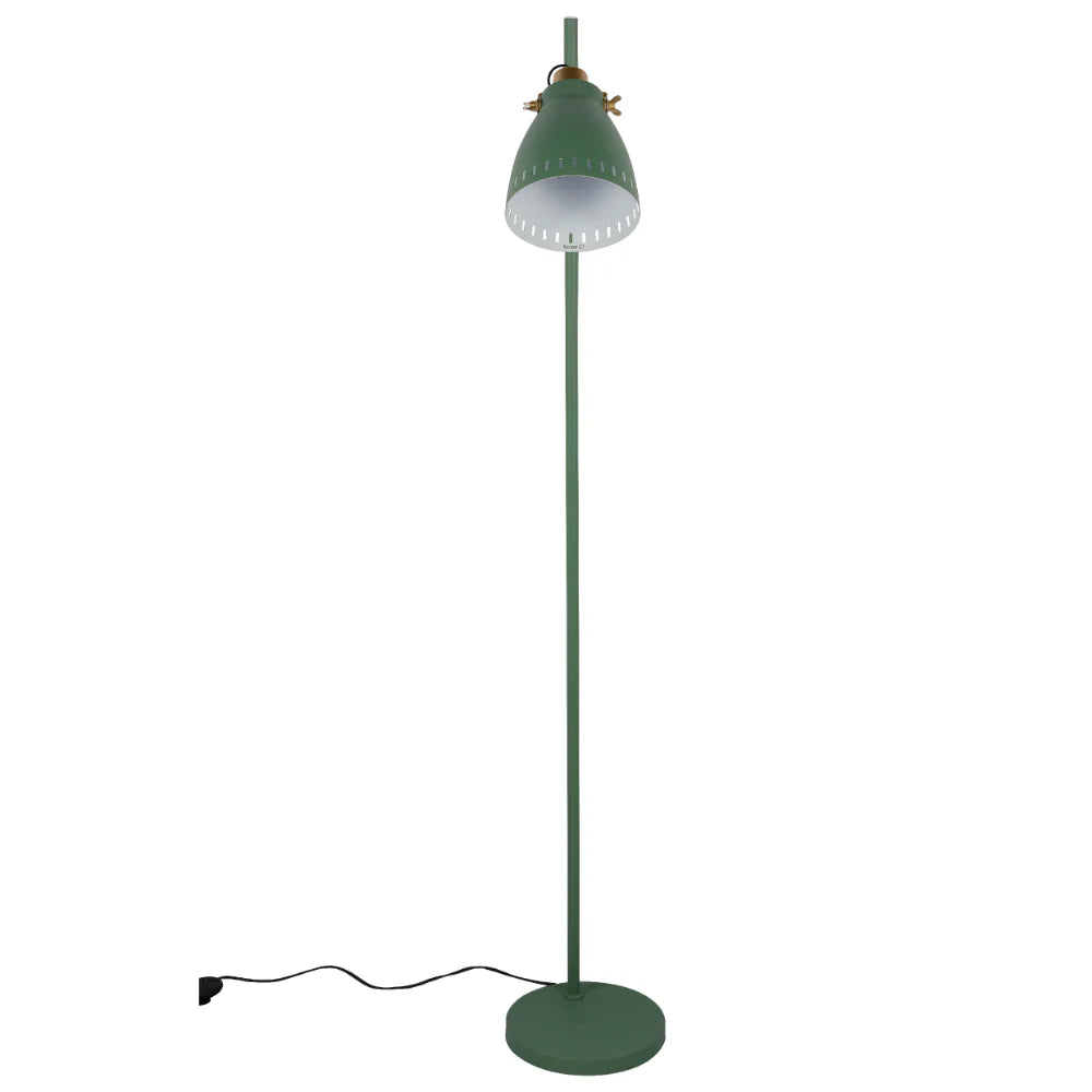 Cone-Shaded Floor Lamp with Gold Detailing & Decorative Shade - Versatile Colours - White. - Image 2
