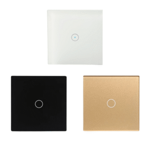Smart Wi-Fi Touch 1-Gang Light Switch – Voice-Controlled & App-Enabled (White, Black & Gold)