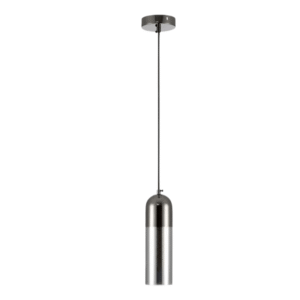Sleek Smoky and Pearl Black Cylinder Pendant Ceiling Light